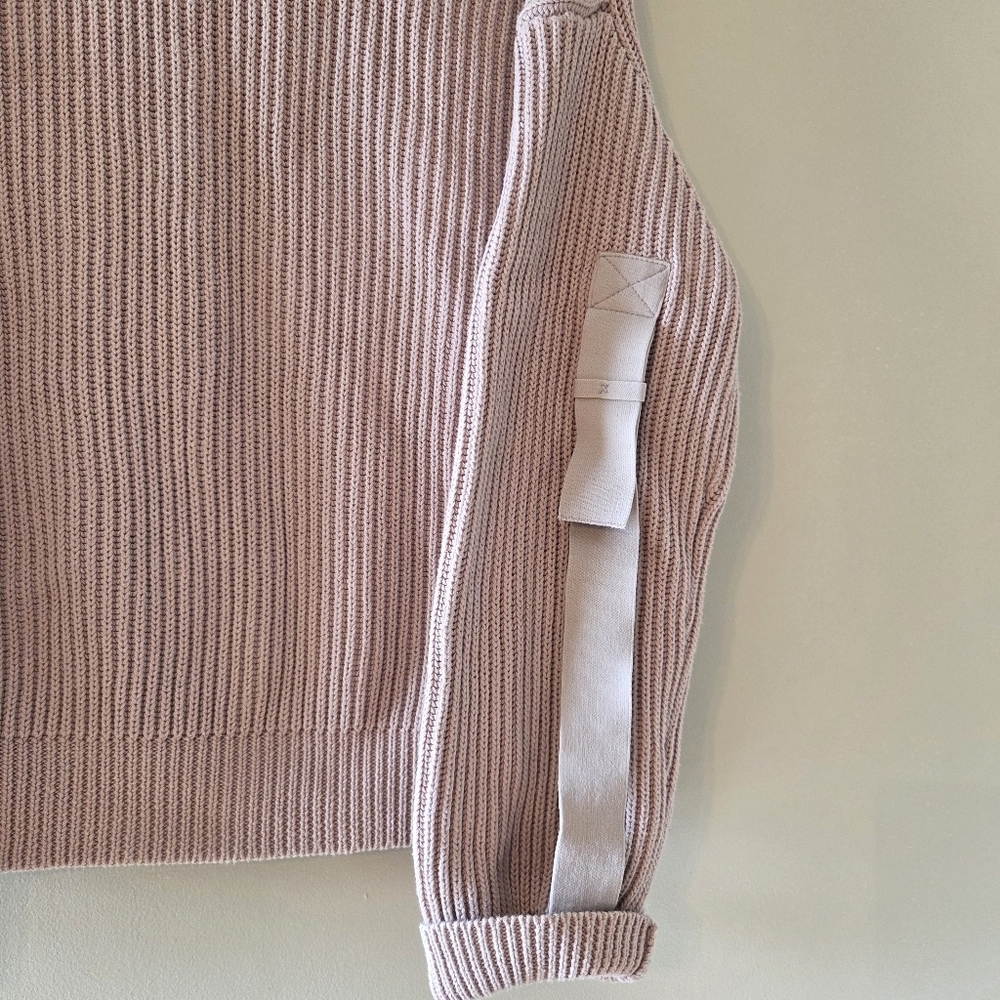Pistola Taylor Ribbed Cropped Sweater Women's Tabbed Sleeves Blushing Size Large - Picture 6 of 11